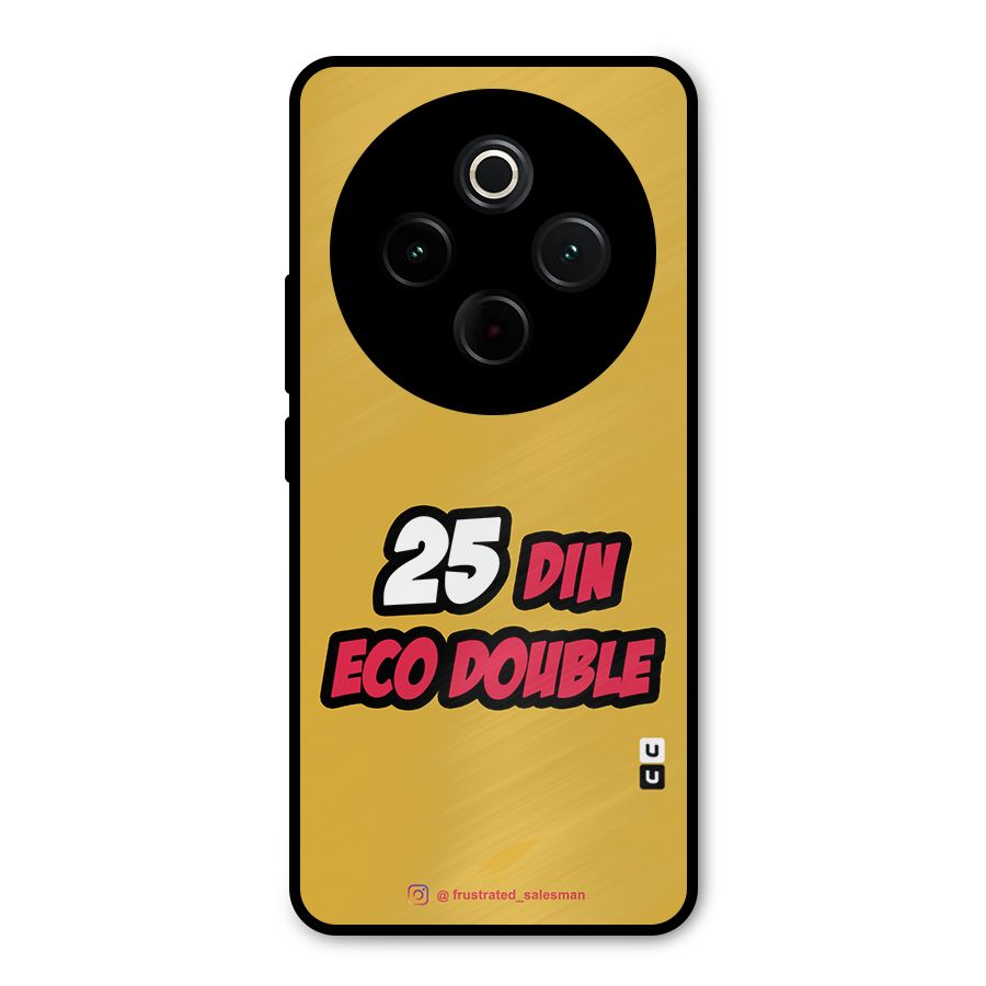 25 Din Eco Double Mustard Yellow Metal Back Case for iQOO Z10