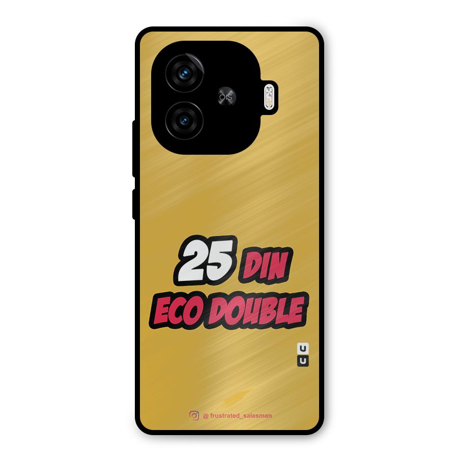 25 Din Eco Double Mustard Yellow Metal Back Case for iQOO Z9 Turbo