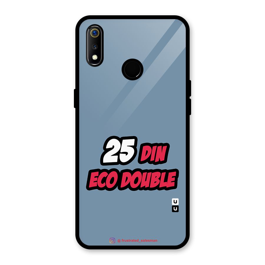 25 Din Eco Double SteelBlue Glass Back Case for Realme 3