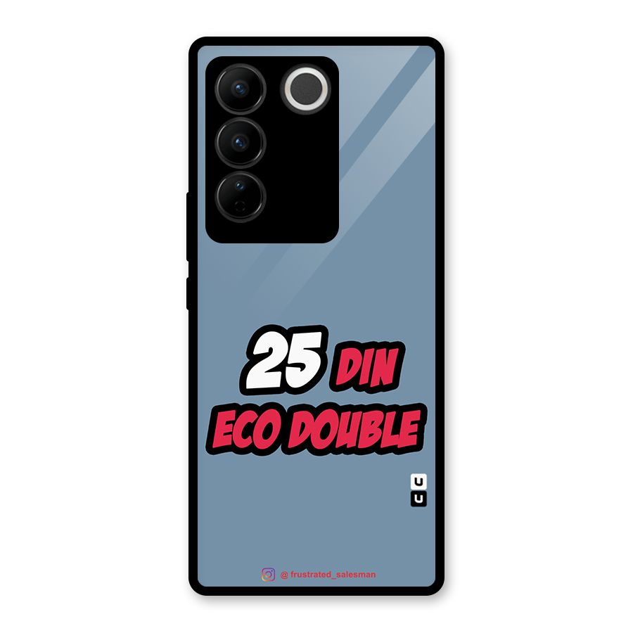 25 Din Eco Double SteelBlue Glass Back Case for Vivo V27