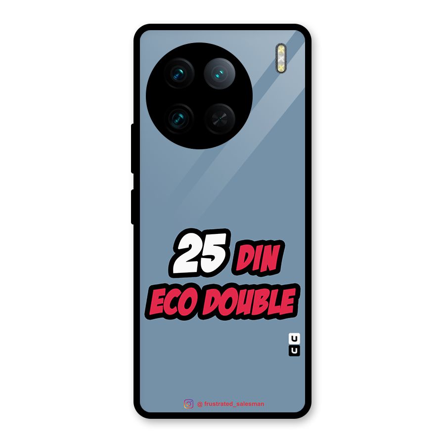 25 Din Eco Double SteelBlue Glass Back Case for Vivo X90 Pro