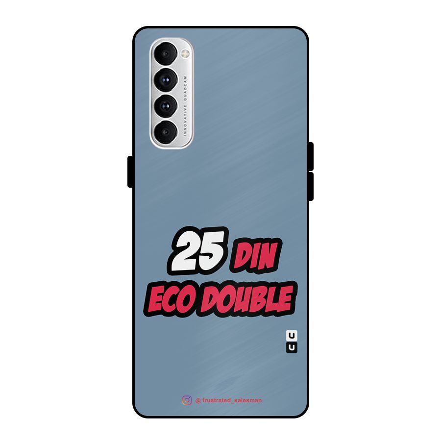 25 Din Eco Double SteelBlue Metal Back Case for Oppo Reno4 Pro