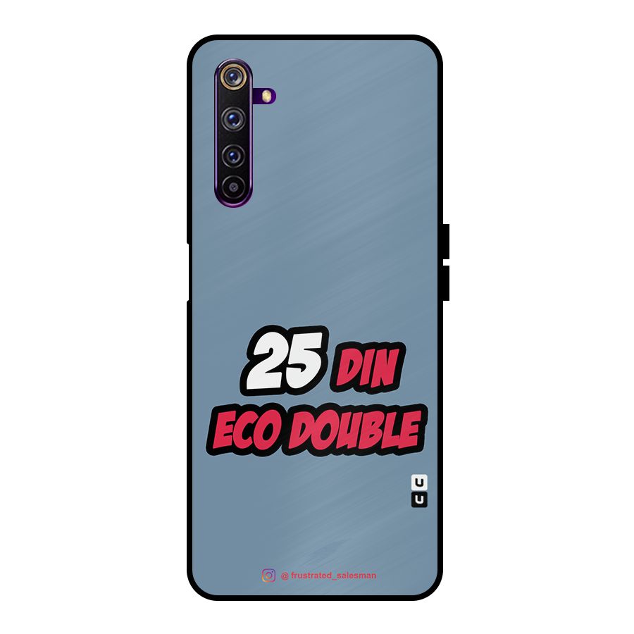 25 Din Eco Double SteelBlue Metal Back Case for Realme 6 Pro
