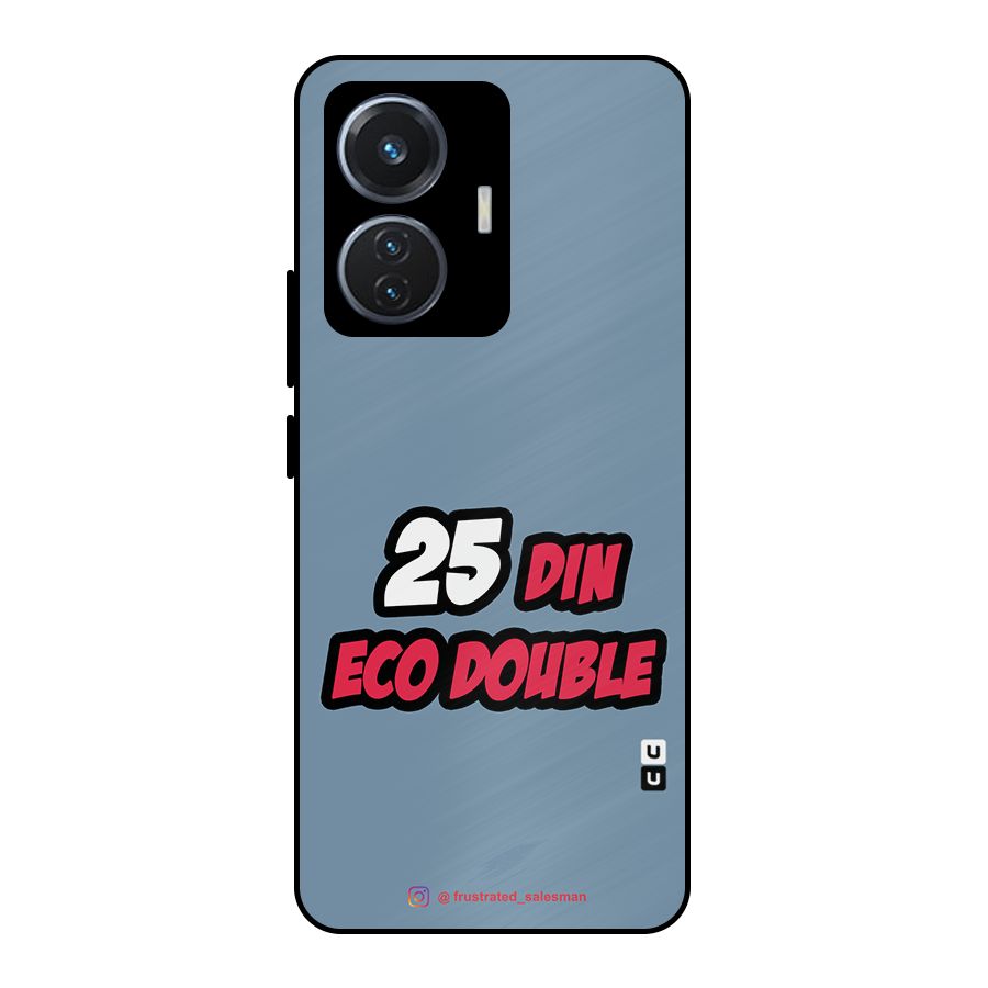 25 Din Eco Double SteelBlue Metal Back Case for Vivo T1 44W