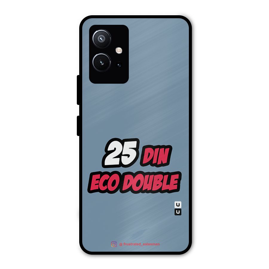 25 Din Eco Double SteelBlue Metal Back Case for Vivo T1 5G