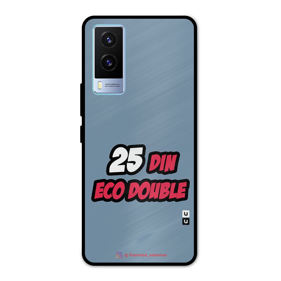 25 Din Eco Double SteelBlue Metal Back Case for Vivo V21e 5G