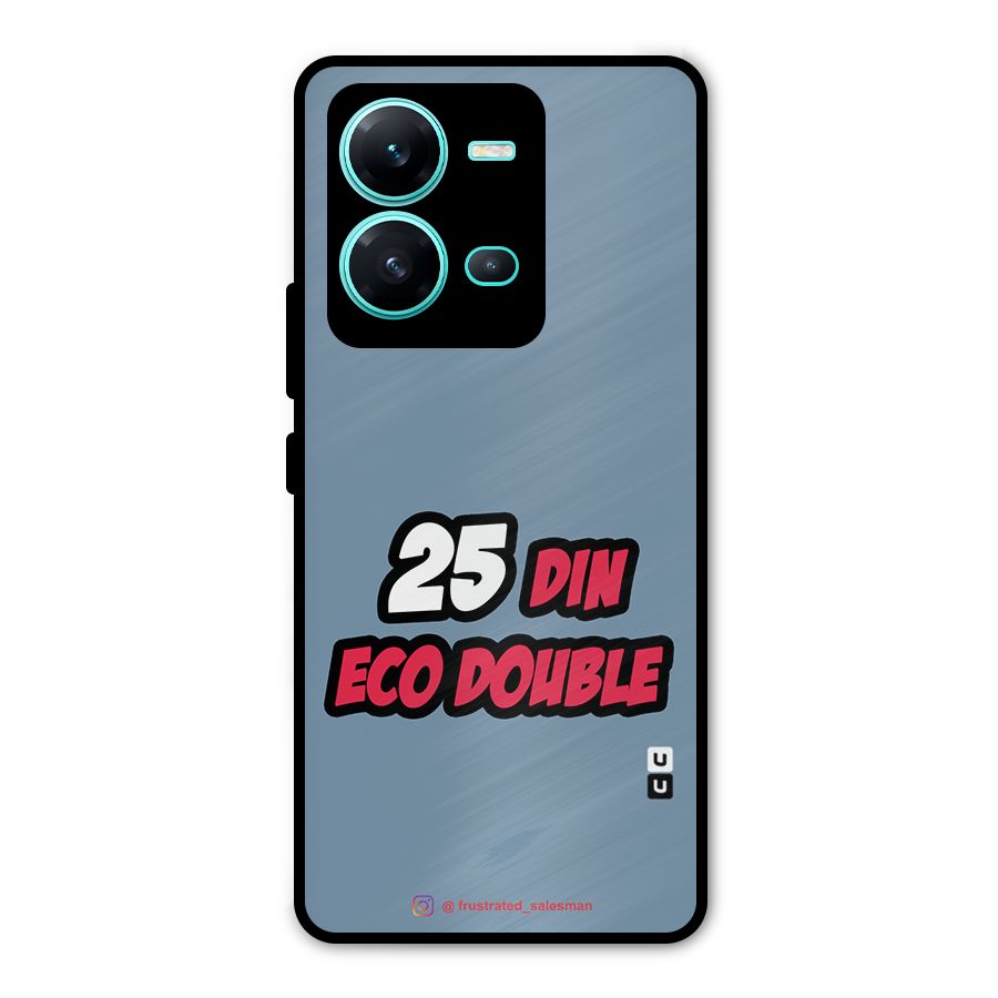 25 Din Eco Double SteelBlue Metal Back Case for Vivo V25