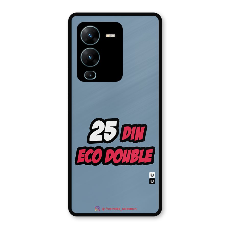 25 Din Eco Double SteelBlue Metal Back Case for Vivo V25 Pro