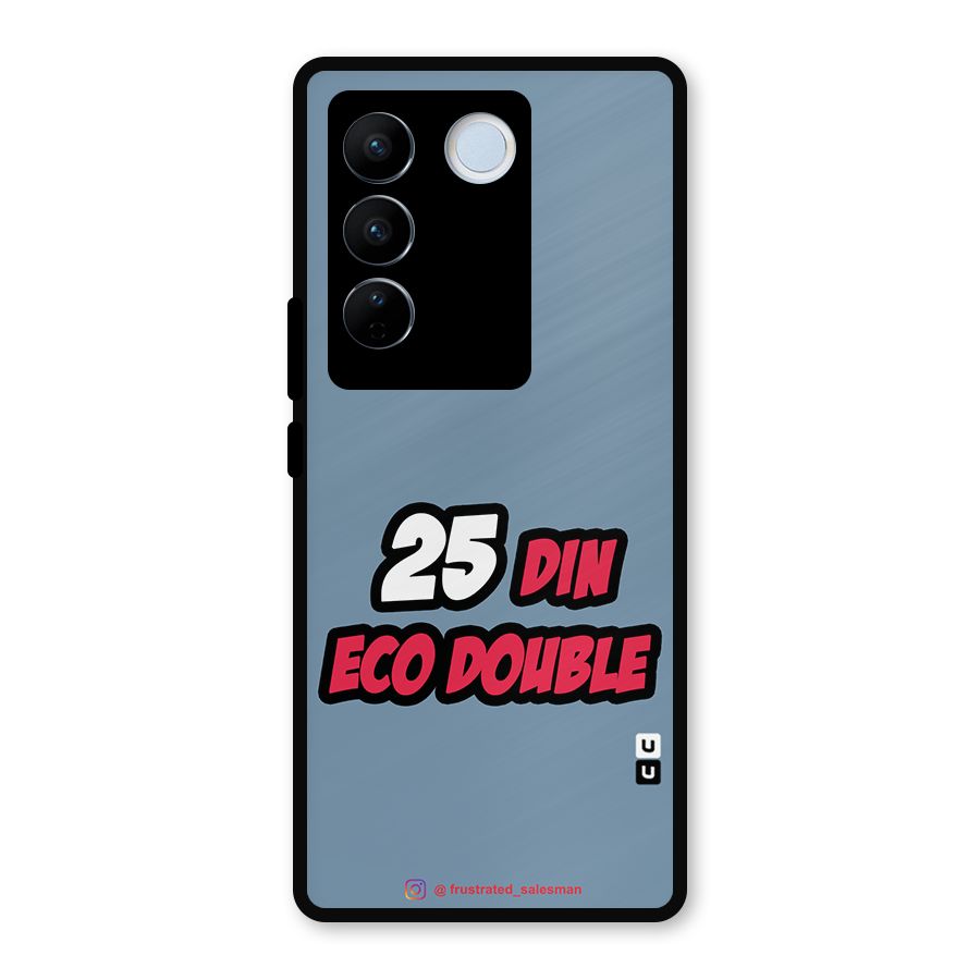 25 Din Eco Double SteelBlue Metal Back Case for Vivo V27