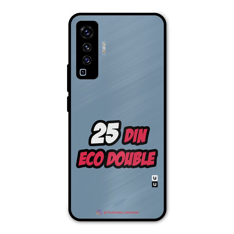 25 Din Eco Double SteelBlue Metal Back Case for Vivo X50