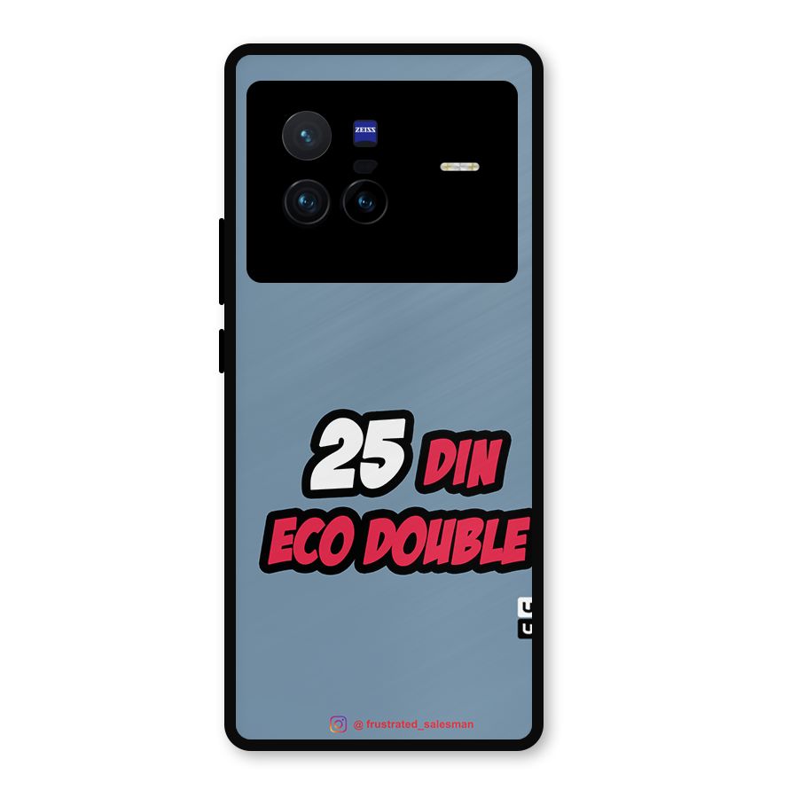 25 Din Eco Double SteelBlue Metal Back Case for Vivo X80