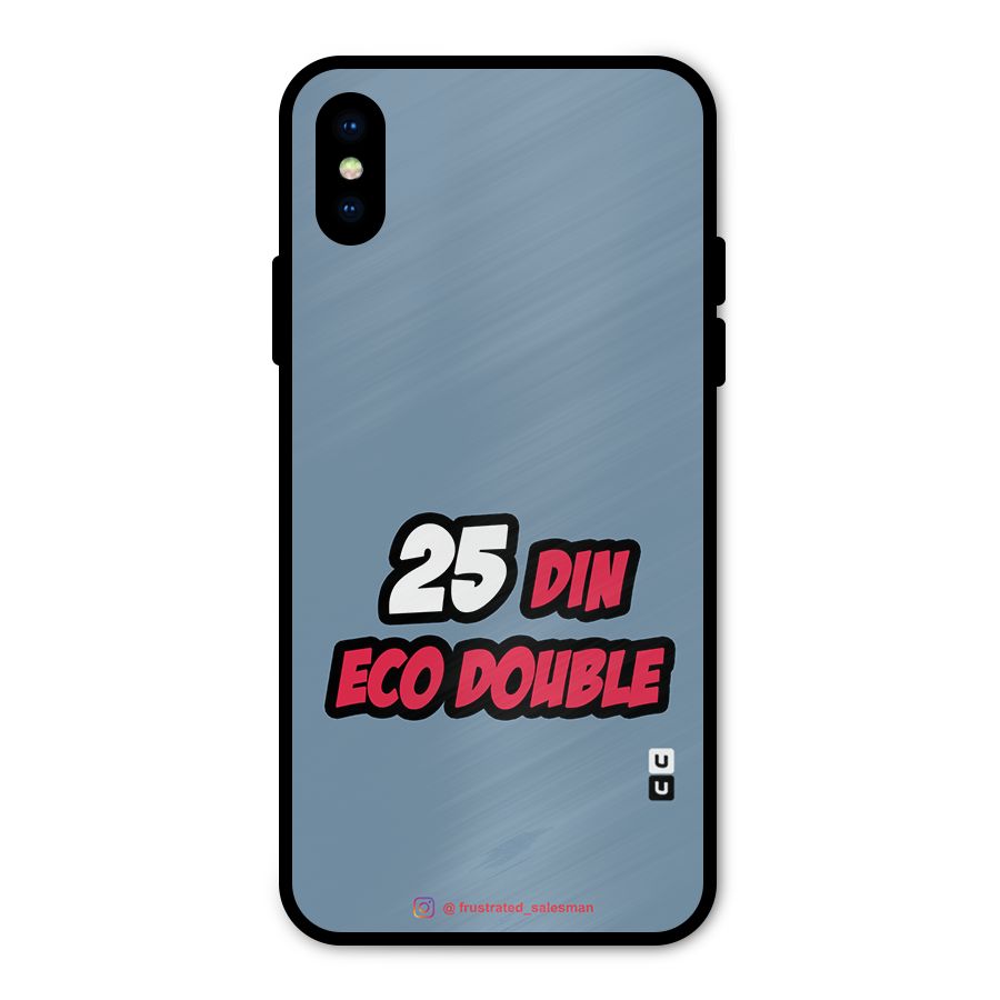 25 Din Eco Double SteelBlue Metal Back Case for iPhone XS