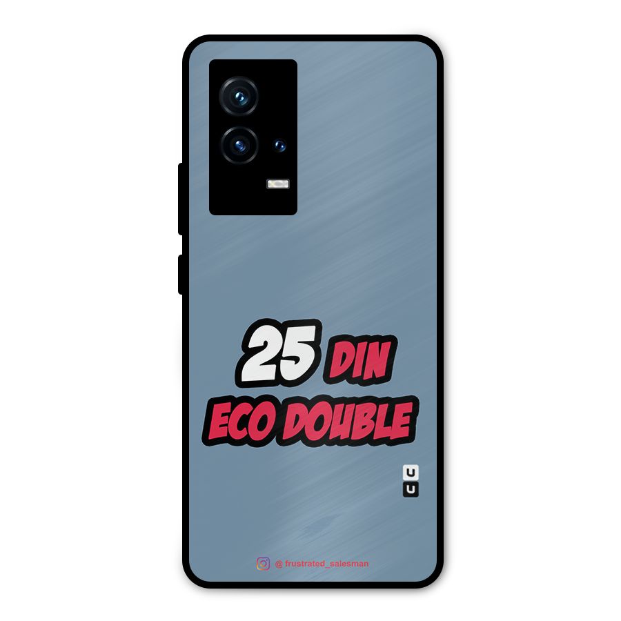 25 Din Eco Double SteelBlue Metal Back Case for iQOO 9 5G