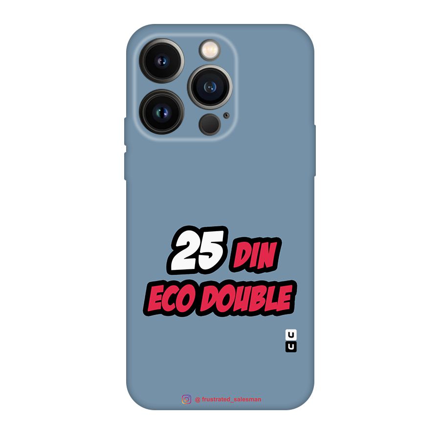 25 Din Eco Double SteelBlue Original Polycarbonate Back Case for iPhone 14 Pro