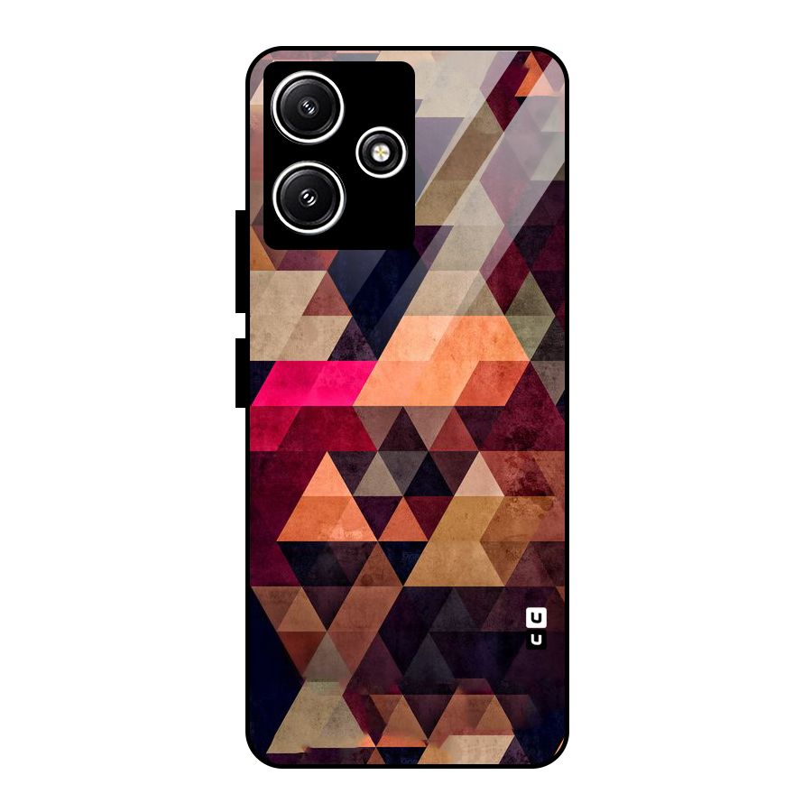 Abstract Beauty Triangles Glass Back Case for Poco M6 Pro