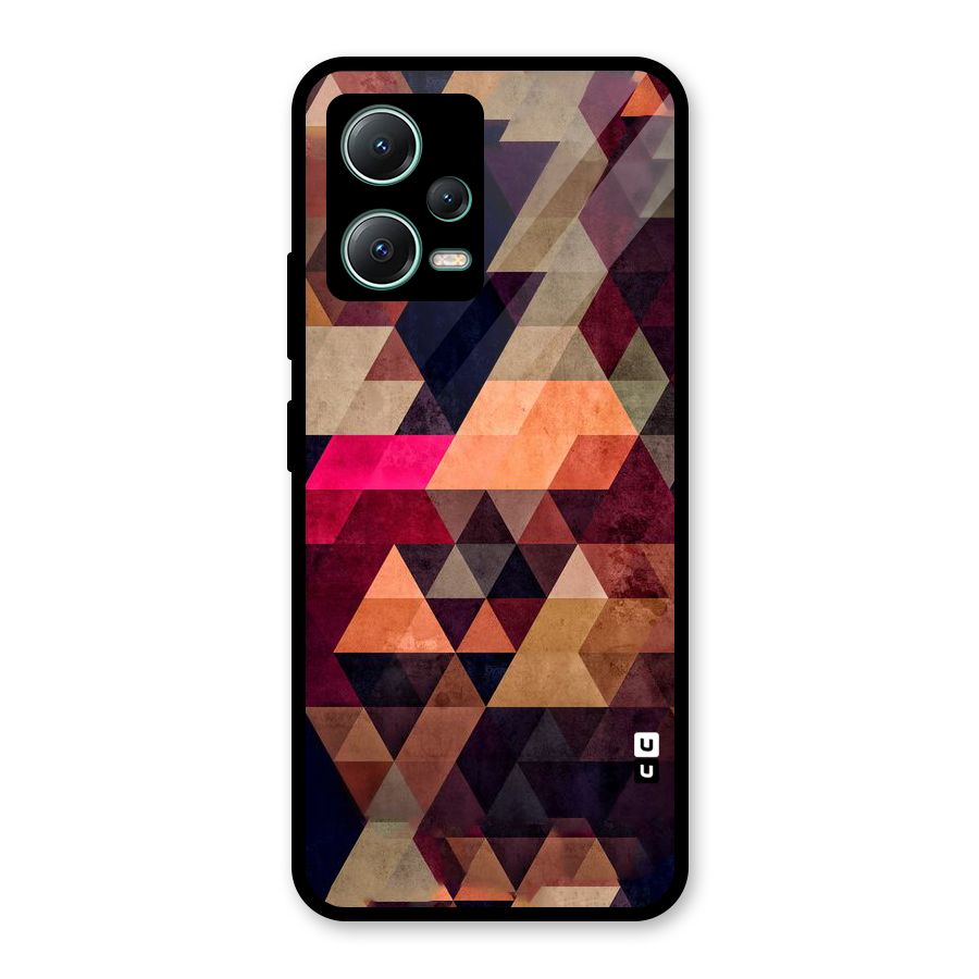 Abstract Beauty Triangles Glass Back Case for Poco X5