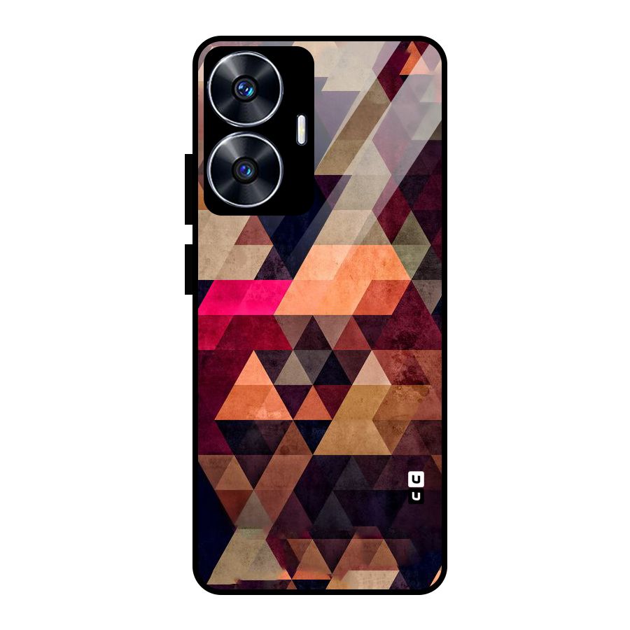 Abstract Beauty Triangles Glass Back Case for Realme Narzo N55