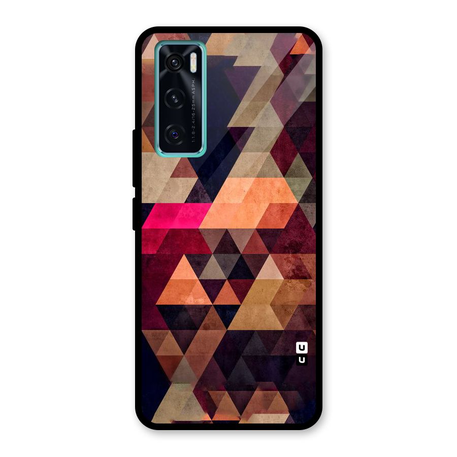 Abstract Beauty Triangles Glass Back Case for Vivo V20 SE