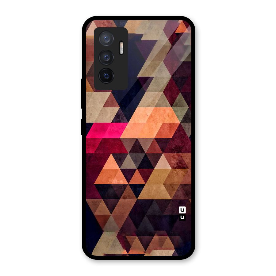 Abstract Beauty Triangles Glass Back Case for Vivo V23e