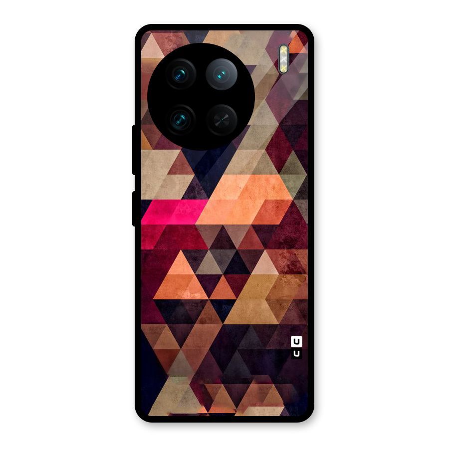 Abstract Beauty Triangles Glass Back Case for Vivo X90 Pro