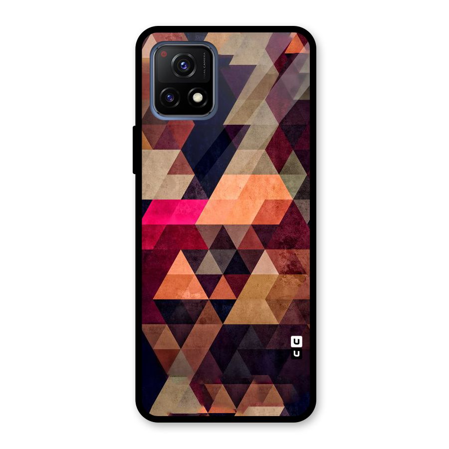 Abstract Beauty Triangles Glass Back Case for Vivo Y72 5G