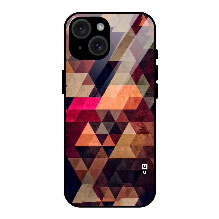 Abstract Beauty Triangles Glass Back Case for iPhone 15