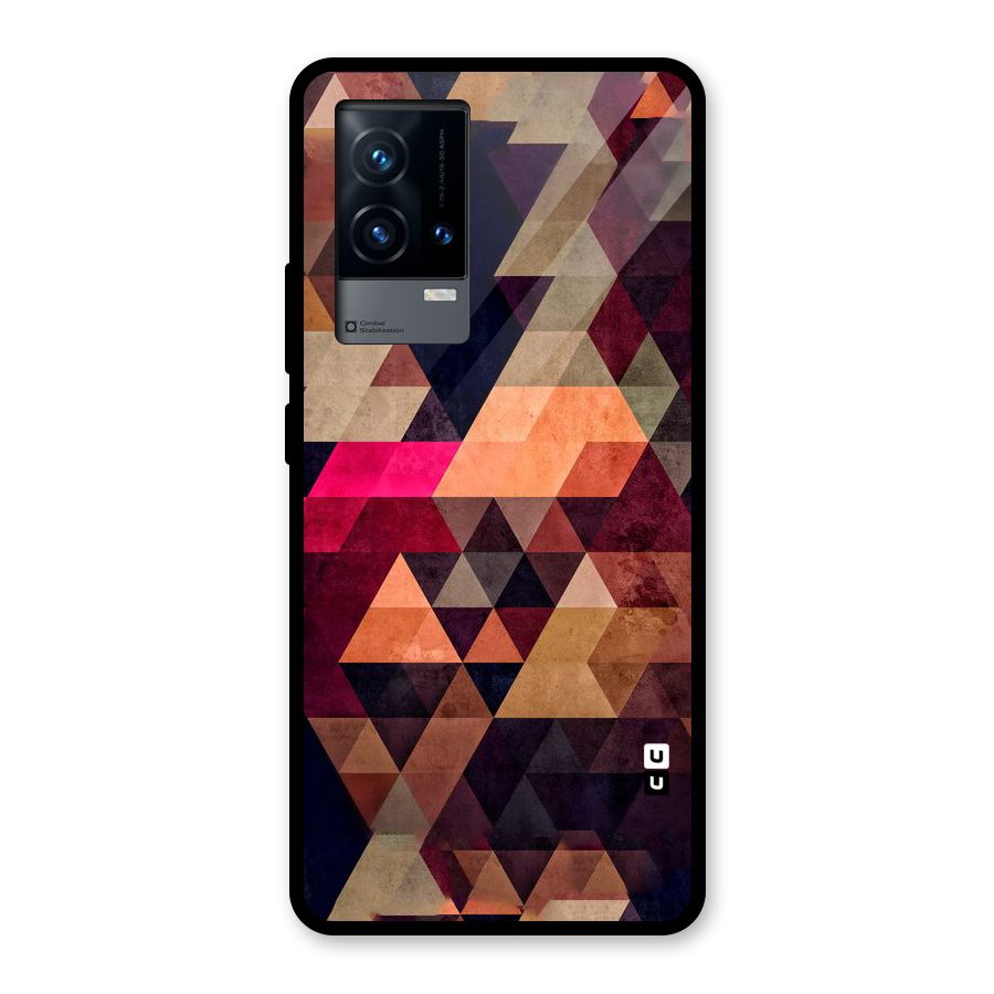 Abstract Beauty Triangles Glass Back Case for iQOO 9 5G