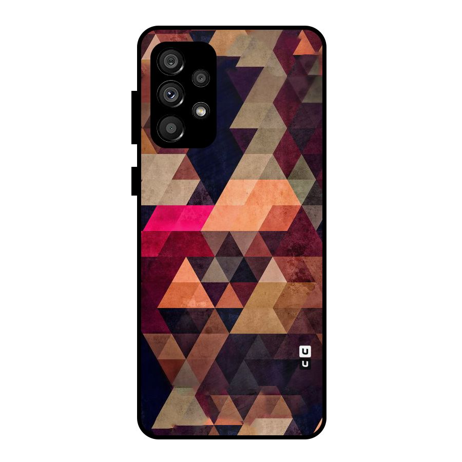 Abstract Beauty Triangles Metal Back Case for Galaxy A73 5G