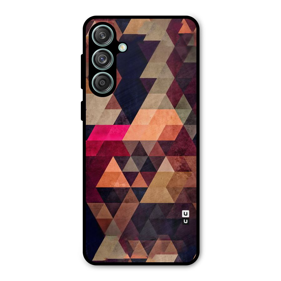 Abstract Beauty Triangles Metal Back Case for Galaxy M55 5G