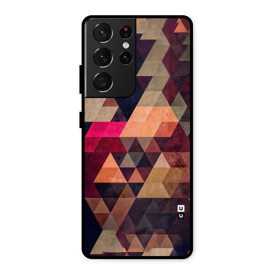 Abstract Beauty Triangles Metal Back Case for Galaxy S21 Ultra 5G