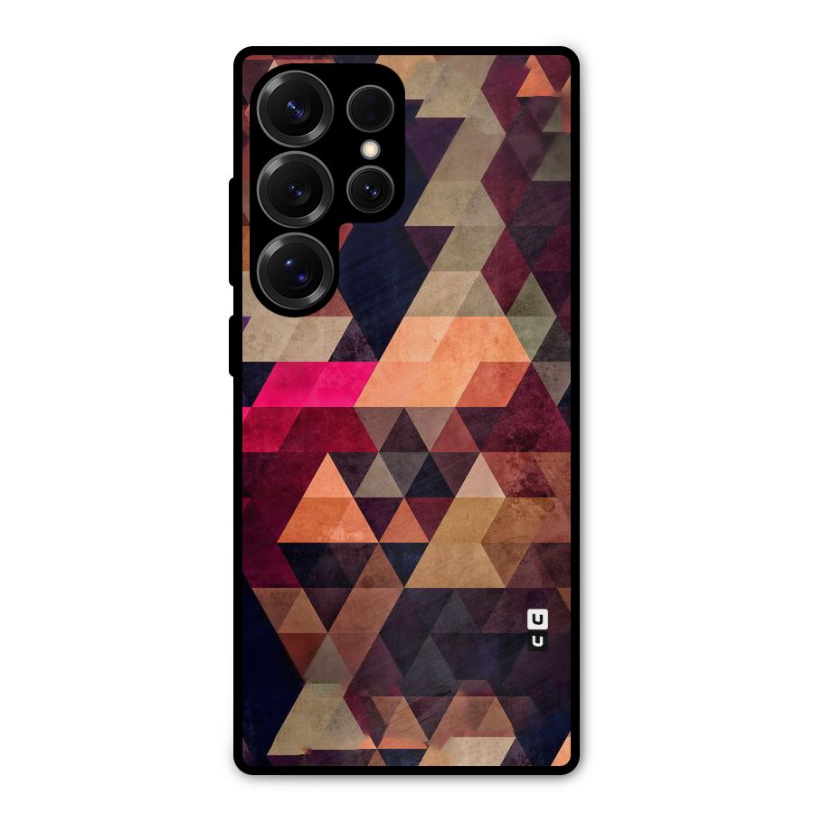 Abstract Beauty Triangles Metal Back Case for Galaxy S25 Ultra
