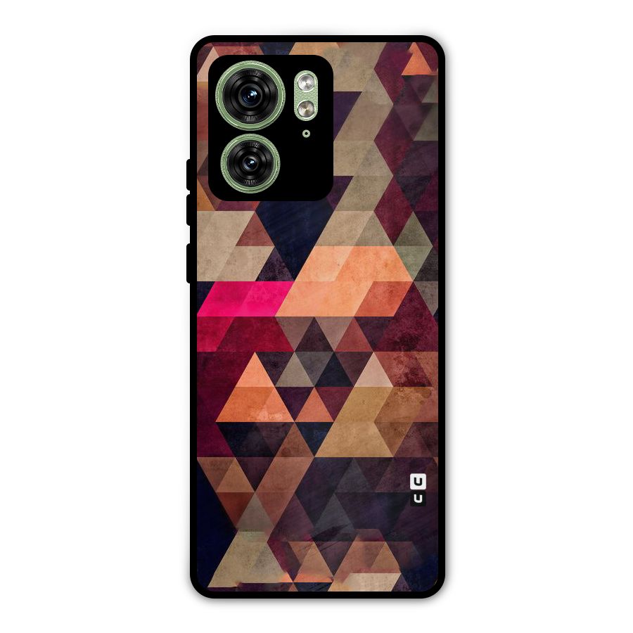 Abstract Beauty Triangles Metal Back Case for Motorola Edge 40 5G