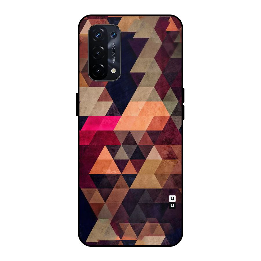 Abstract Beauty Triangles Metal Back Case for Oppo A74 5G
