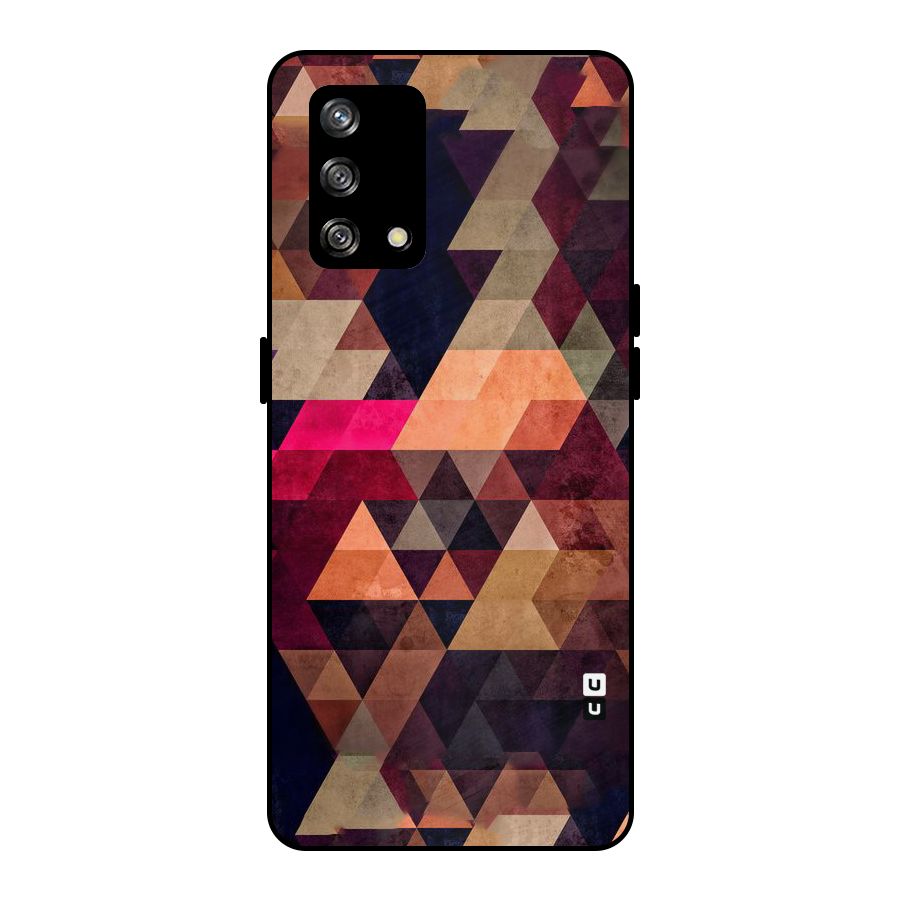 Abstract Beauty Triangles Metal Back Case for Oppo F19