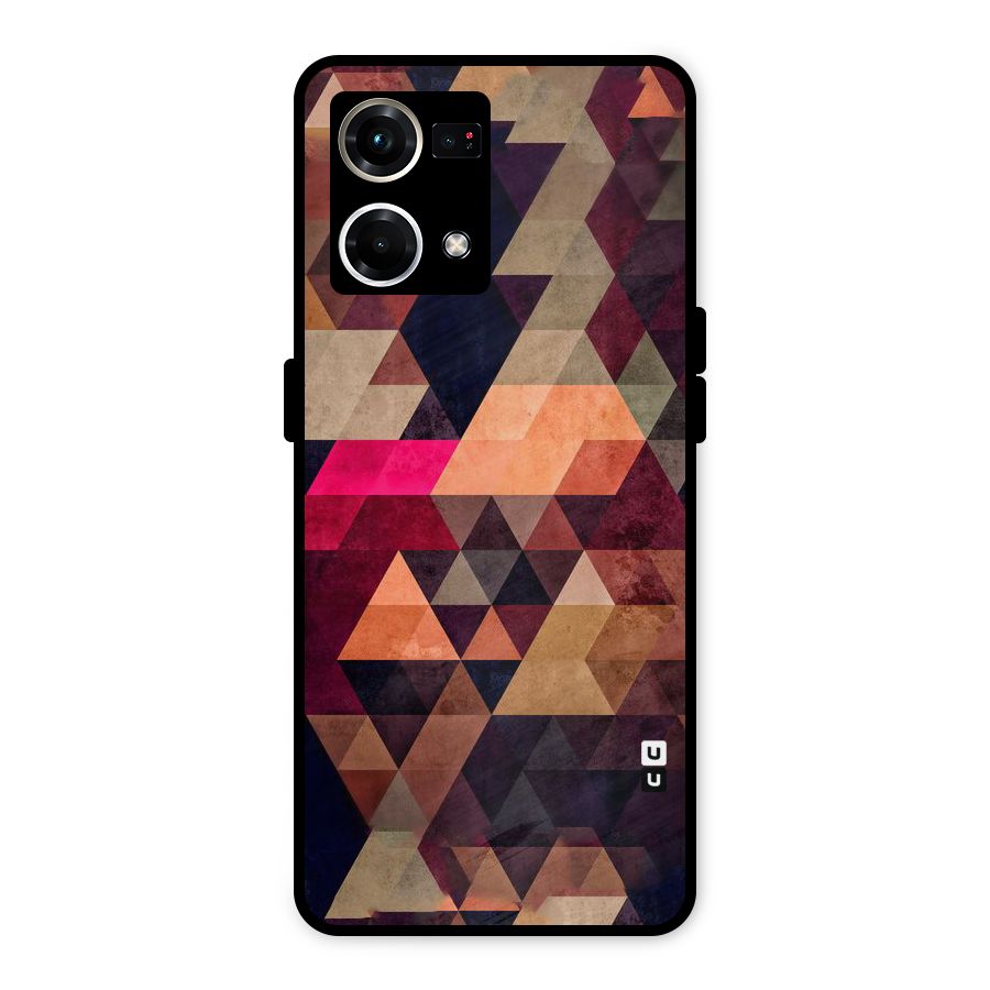 Abstract Beauty Triangles Metal Back Case for Oppo F21 Pro 4G