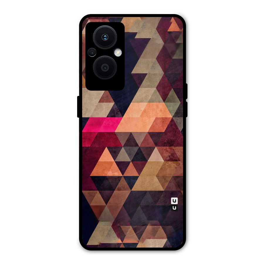 Abstract Beauty Triangles Metal Back Case for Oppo F21 Pro 5G