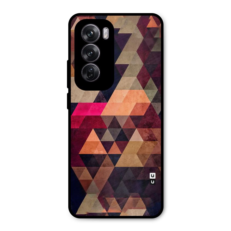 Abstract Beauty Triangles Metal Back Case for Oppo Reno12 Pro