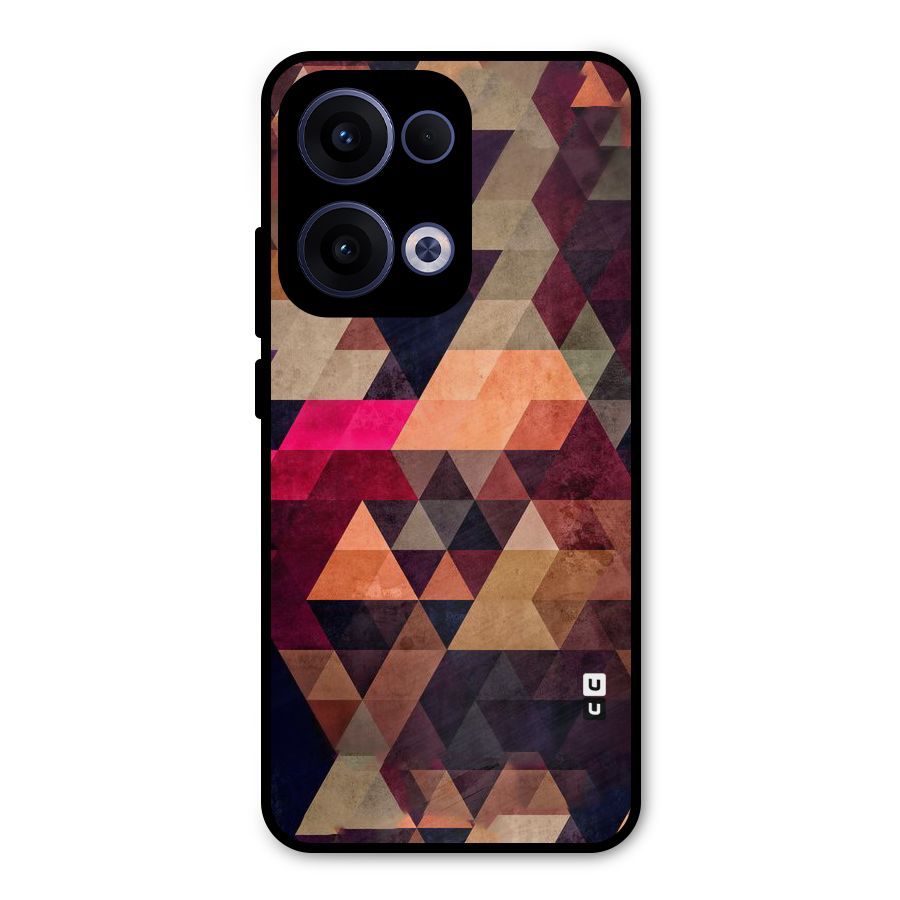 Abstract Beauty Triangles Metal Back Case for Oppo Reno13