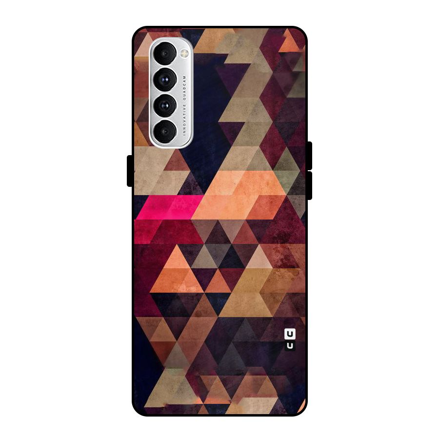 Abstract Beauty Triangles Metal Back Case for Oppo Reno4 Pro