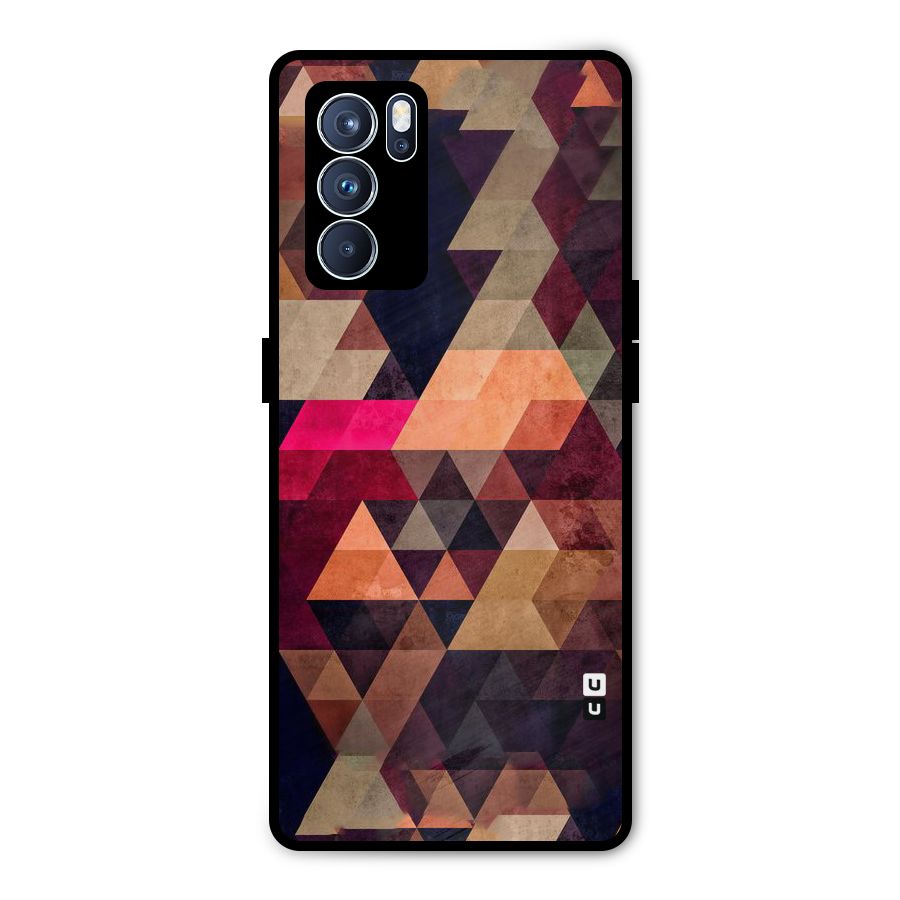 Abstract Beauty Triangles Metal Back Case for Oppo Reno6 Pro 5G