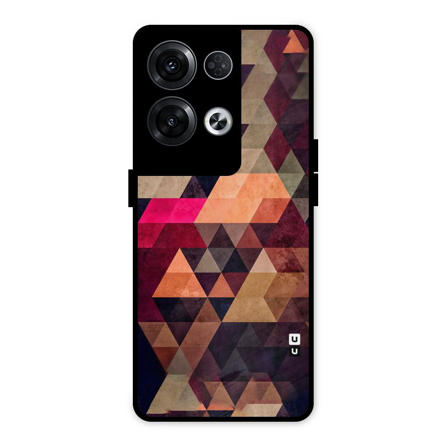 Abstract Beauty Triangles Metal Back Case for Oppo Reno8 Pro 5G