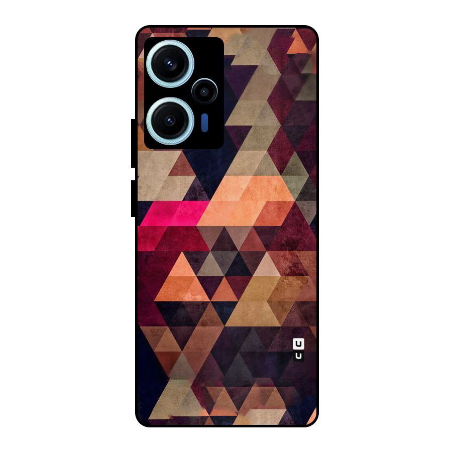 Abstract Beauty Triangles Metal Back Case for Poco F5