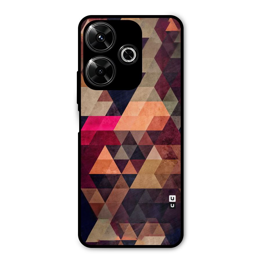 Abstract Beauty Triangles Metal Back Case for Poco M6 Plus
