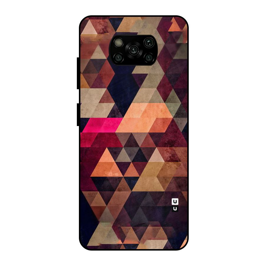 Abstract Beauty Triangles Metal Back Case for Poco X3