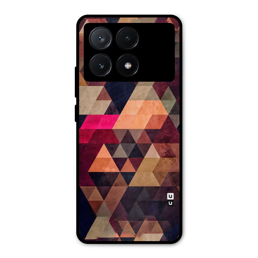 Abstract Beauty Triangles Metal Back Case for Poco X6 Pro