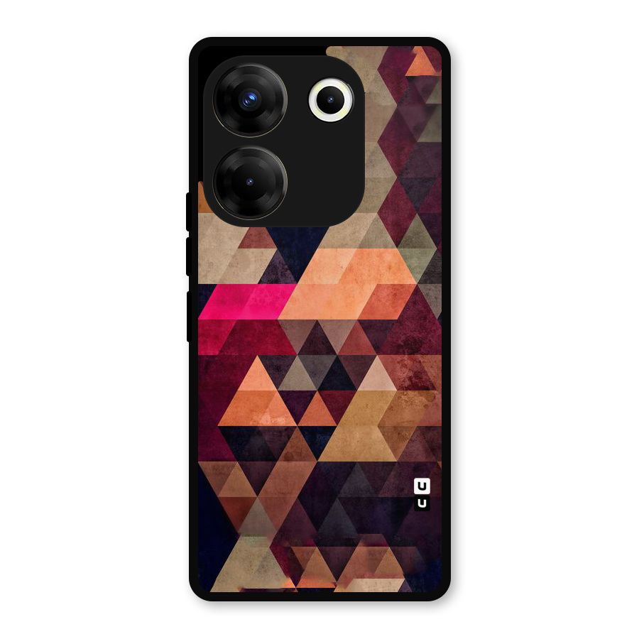 Abstract Beauty Triangles Metal Back Case for Tecno Camon 20