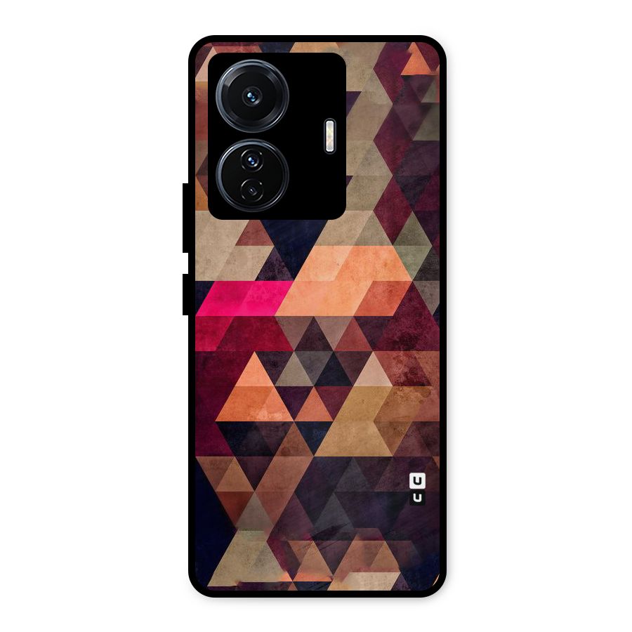 Abstract Beauty Triangles Metal Back Case for Vivo T1 Pro