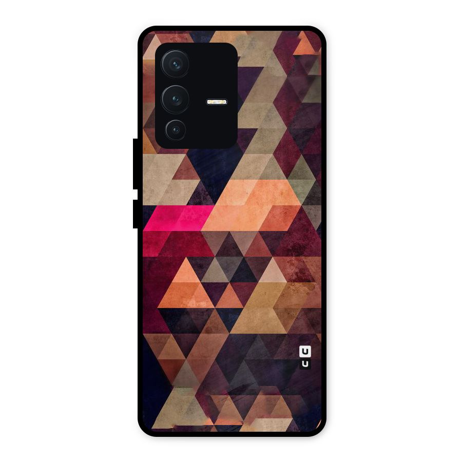 Abstract Beauty Triangles Metal Back Case for Vivo V23 5G