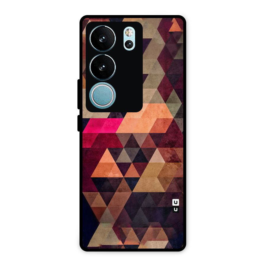 Abstract Beauty Triangles Metal Back Case for Vivo V29 Pro