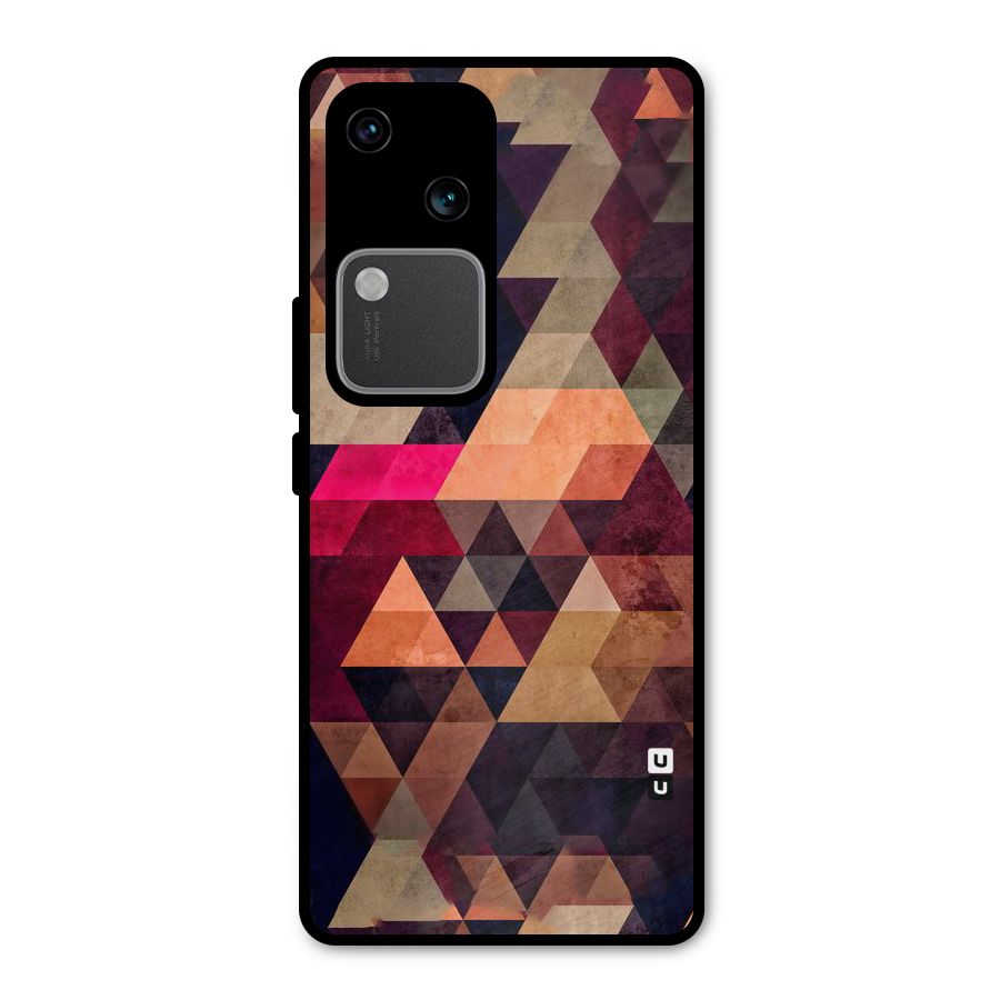 Abstract Beauty Triangles Metal Back Case for Vivo V30 Pro